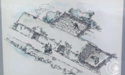 Langhaus (Bild von Infotafel) Langhaus (Bild von Infotafel)